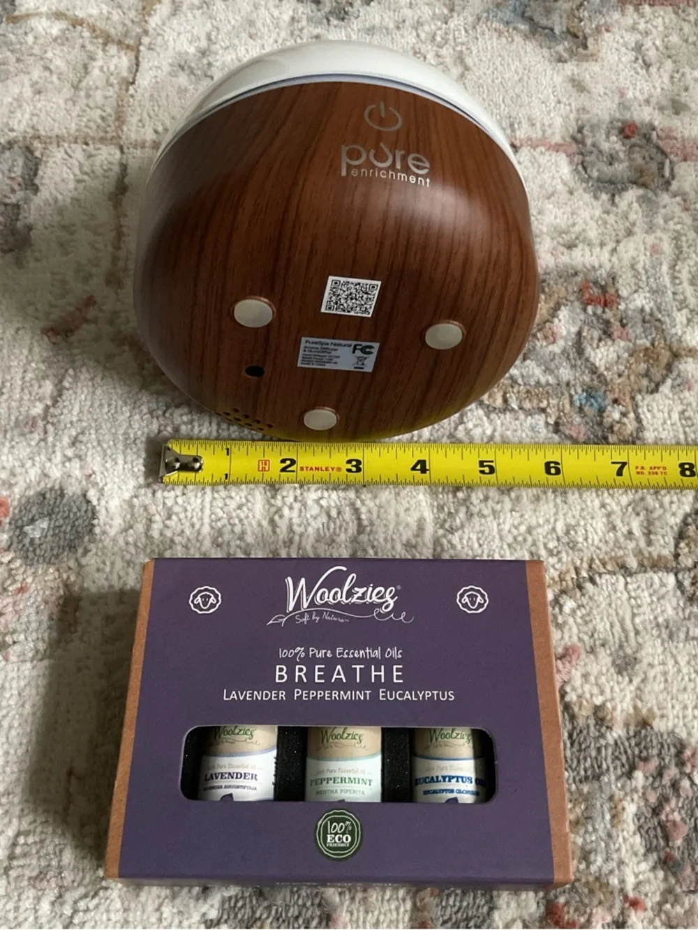 Pure Enrichment Diffuser with Woolzies Breathe Essential Oil Set